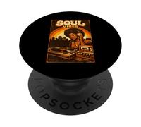 Afro Soul Music Black Queen DJ Groovy années 70 Funk Disco PopSockets PopGrip Adhésif