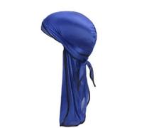 AFROCLASS - Durag Satin Soyeux Bleu bande Noir