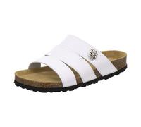 AFS-Schuhe 2113 Mules confortables pour femme en cuir véritable, chaussures de travail pratiques, pantoufles, fabriquées à la main en Allemagne, Blanc., 43 EU