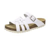 AFS-Schuhe 2122 Mules en cuir véritable, pantoufles de qualité supérieure, pour femmes, avec semelles Eva, fabriquées en Allemagne, Cuir lisse blanc, 41 EU