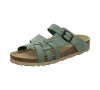 AFS-Schuhe 2122 Mules en cuir véritable, pantoufles de qualité supérieure, pour femmes, avec semelles Eva, fabriquées en Allemagne, vert, 41 EU