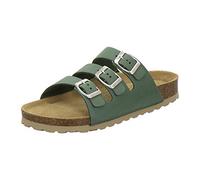 AFS-Schuhe 2133 Mules sportives en cuir pour femme, chaussures de travail pratiques, pantoufles confortables, fabriquées en Allemagne, vert, 38 EU