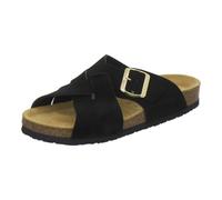 AFS-Schuhe 2141 - Mules tendance pour femme - En cuir véritable - Sandales d'été avec grande boucle - Fabriquées à la main en Allemagne, Noir , 42 EU
