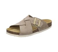 AFS-Schuhe 2141 - Mules tendance pour femme - En cuir véritable - Sandales d'été avec grande boucle - Fabriquées à la main en Allemagne, sable, 36 EU