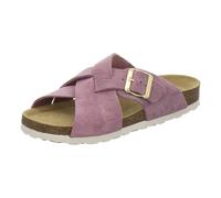 AFS-Schuhe 2141 - Mules tendance pour femme - En cuir véritable - Sandales d'été avec grande boucle - Fabriquées à la main en Allemagne, lilas, 37 EU