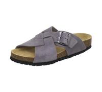 AFS-Schuhe 2141 - Mules tendance pour femme - En cuir véritable - Sandales d'été avec grande boucle - Fabriquées à la main en Allemagne, graphite, 36 EU