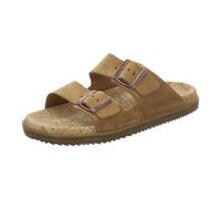 AFS-Schuhe 2400 - Mules tendance pour femme - En cuir véritable - Sandales d'été avec grande boucle - Fabriquées à la main en Allemagne, cognac, 37 EU