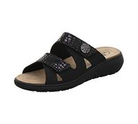 AFS-Schuhe 2808 Mules confortables en cuir pour femme Chaussures de travail pratiques avec semelle amovible Chaussons confortables, Noir , 38 EU