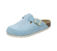 AFS-Schuhe 2900, Chaussons confortables pour femme fermés, sabots en cuir pour femmes, fabriqués en Allemagne, bleu clair, 37 EU