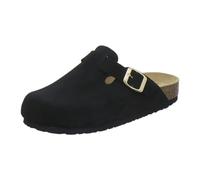 AFS-Schuhe 2900, Chaussons confortables pour femmes fermés, sabots en cuir pour femmes, fabriqués en Allemagne, Velours noir., 38 EU