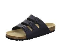AFS-Schuhe 3133 Mules sportives pour homme en cuir, chaussures de loisirs confortables et pantoufles avec semelle plantaire, fabriquées en Allemagne, Cuir lisse bleu marine, 43 EU