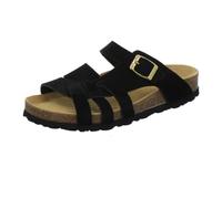 AFS-Schuhe - Pantoufles pour femme en cuir véritable de qualité supérieure - Fabriquées en Allemagne, Velours noir., 39 EU