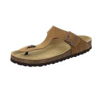 AFS-Schuhe Sandales confortables en cuir avec semelle intérieure pour homme, fabriquées en Allemagne, Velours cognac, 45 EU