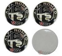 AFSNT 4 Pièces Cache-moyeux Autocollants pour Alfa Romeo 147 156 GT Giulia Mito,50MM,Hub Centre Caps Cover Sticker Autocollant de Capuchon de Jante de Pneu Autocollant de Badge