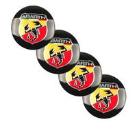 AFSNT 4 Pièces Cache-moyeux Autocollants pour Fiat 500 595 Punto Bravo Stilo Panda Abarth 56mm,Hub Centre Caps Cover Sticker Autocollant de Capuchon de Jante de Pneu Autocollant de Badge
