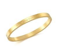 AFSTALR Bracelets Fin en Acier Inoxydable Bracelet pour Femme Personnalisé d’Inspiration Cadeau en Or Bracelet Jonc Pour Maman Grand-mère avec Message Une Mamie Formidable Largeur