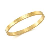 AFSTALR Bracelets Fin en Acier Inoxydable pour Femme d’Inspiration Des Couples Cadeau d'amitié en Or Bracelet Jonc Pour Petite Amie Amant avec Message Les Copines, C'est la Vie