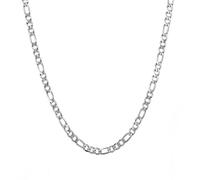 AFSTALR Chaine Figaro 1+3 Homme Cubaine Chaine en Acier lnoxydable Argent Colier 5mm Largeur