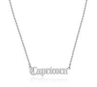 AFSTALR Collier avec pendentif astrologie en argent et or avec pendentif astrologie, cadeau d'anniversaire, Capricorn, Acier inoxydable