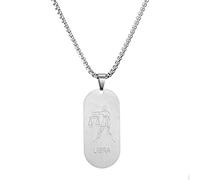 AFSTALR Collier Signe Astrologique Balance Pendentif Argent Zodiaque Collier Cadeau de Noël Hommes