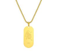 AFSTALR Collier Signe Astrologique Leo Pendentif Or Zodiaque Collier Cadeau de Noël Hommes