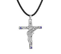 AFSTALR Johnny Hallyday Collier Femme Homme Argent Pendentif Croix Guitare en Acier Inoxydable Cadeau Souvenir Fan- JH Signature Design JH10-signe