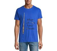 After All This Time Always Wizard Wand Crew Neck Cotton Men's T-Shirt Royal Blue, bleu marine, L