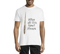After All This Time Always Wizard Wand Crew Neck Cotton T-Shirt Homme Blanc, blanc, 4XL