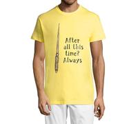 After All This Time Always Wizard Wand Crew Neck Cotton T-Shirt Homme Jaune, jaune, L