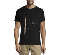 After All This Time Always Wizard Wand Crew Neck Cotton T-Shirt Homme Noir, Noir , XS