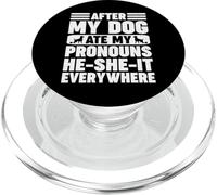 After My Dog Ate My Pronouns He-She-It Everywhere Vintage PopSockets PopGrip pour MagSafe
