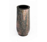 Afterglow Élégant vase funéraire Classic en granit véritable, Gneis Barap Halmstad, Hauteur : 20 cm, Diamètre : 10 cm, Décoration funéraire résistante aux intempéries et au gel, Vase en granit avec