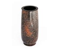 Afterglow Élégant vase funéraire classique en granit véritable Aurora Finlande. Hauteur : 20 cm. Diamètre : 10 cm. Résistant aux intempéries et au gel. Vase en granit avec insert en plastique