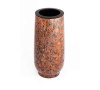 Afterglow Élégant vase funéraire classique en granit véritable, Vanga, hauteur : 20 cm, diamètre : 10 cm, résistant aux intempéries et au gel, avec insert en plastique