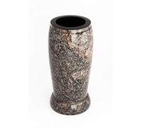 Afterglow Élégant vase funéraire en granit véritable, Himalaya, avec une hauteur de 20 cm et un diamètre de 10 cm, résistant aux intempéries et au gel, avec insert en plastique