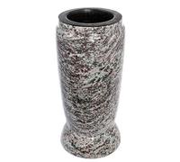 Afterglow Élégant vase funéraire en granit véritable, Orion clair, Hauteur : 20 cm, Diamètre : 10 cm, Décoration funéraire résistante aux intempéries et au gel, Vase en granit avec insert en plastique