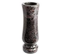 Afterglow Élégant vase funéraire en granit véritable, Orion foncé, hauteur : 27 cm, diamètre : 11 cm, résistant aux intempéries et au gel, avec insert en plastique