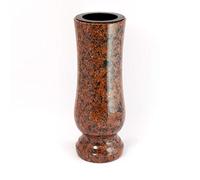 Afterglow Élégant vase funéraire en granit véritable, Vanga, hauteur : 27 cm, diamètre : 11 cm, résistant aux intempéries et au gel, avec insert en plastique