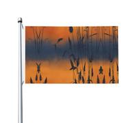 Afterglow of the setting sun Drapeau de jardin double face, 90 x 150 cm, résistant à la décoloration, pour porche, balcon, pelouse, intérieur et extérieur, mât non inclus