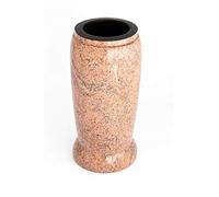 Afterglow Vase Funéraire Élégant en Granit Véritable Multicolore - Hauteur 20 cm/Ø 10 cm - Décoration Funéraire Résistante aux Intempéries et au Gel - Insert en Plastique