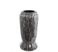 Afterglow Vase funéraire en granit véritable, Orion clair, hauteur : 23 cm, diamètre : 12 cm, résistant aux intempéries et au gel, avec insert en plastique