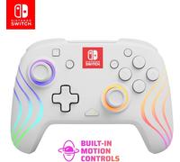 Afterglow Wave Wireless Pro Controller With Full Motion For Nintendo Switch, Nintendo Switch - Oled Model, 8 Rgb Led Lighting Zones, 30 Foot Range, 20 Hour Rechargeable Battery White