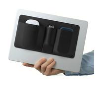 Afterplug Pochette de rangement à 3 poches, organiseur adhésif pour accessoires d'ordinateur portable, disque dur, SSD, clé USB, souris, câbles - Noir