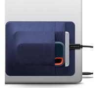 Afterplug Support SSD & Disque Dur à 2 Poches pour PC Portable, Adhésif 3M | Pour HDD externes 2,5 pouces et SSD portables | 15 x 12 cm | Poche séparée pour câbles | Sangle de maintien intégrée