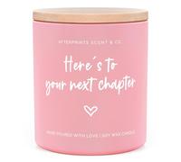 Afterprints Bougie parfumée New Chapter pour femme, amie, collègue de travail, départ à la retraite, remise de diplôme, promotion, cadeau de bonne chance, bougies parfumées Here's to Your Next Chapter