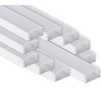 AFTERTECH 10 x 2 m (20 M) 1708B 17 x 8 mm profil aluminium blanc pour bandes LED barre rigide 2 m 2 m + couverture (10 x 2 mètres 1708 blanc fog)