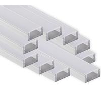 AFTERTECH 10 x 3 m (30 M) 1708 17 x 8 mm profil aluminium argenté pour bandes LED barre rigide 3 m + couvercle opaque (10 x 3 m 1708 fog)