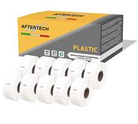 Aftertech 10x 11352P 25x54mm Rouleaux d'étiquettes compatibles adhésives WATERPROOF PLASTIC (500 étiquettes/rouleau = 5000 au total) pour imprimantes d'étiquettes Dymo LabelWriter 10x11352PLA