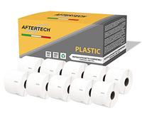 Aftertech 10x 11354P 57x32mm Rouleaux d'étiquettes compatibles adhésives WATERPROOF PLASTIC (1000 étiquettes/rouleau = 10000 au total) pour imprimantes d'étiquettes Dymo LabelWriter 10x11354PLA