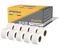 Aftertech 10x 99010P 28x89mm Rouleaux d'étiquettes compatibles adhésives en PLASTIQUE IMPERMÉABLE (130 étiquettes/rouleau = 1300 au total) pour les étiqueteuses Dymo LabelWriter 10x99010PLA